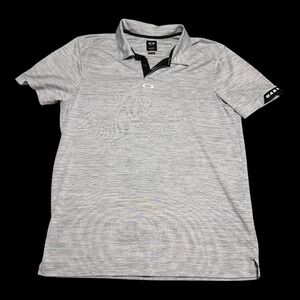 Oakley Center Logo Heather Gray Athletic Regular Fit Polo Shirt‎ Men's Large